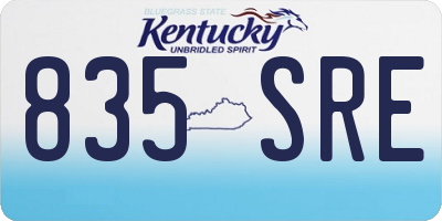 KY license plate 835SRE