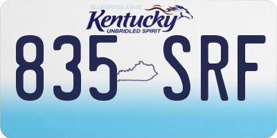 KY license plate 835SRF