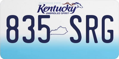 KY license plate 835SRG
