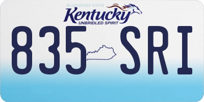 KY license plate 835SRI