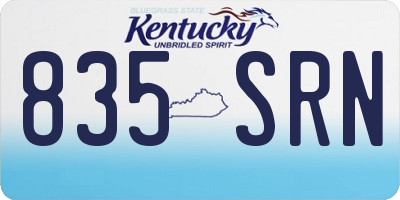KY license plate 835SRN