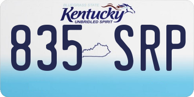 KY license plate 835SRP