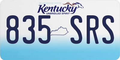 KY license plate 835SRS