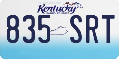 KY license plate 835SRT
