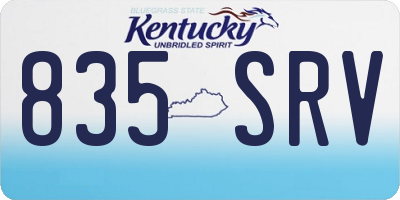 KY license plate 835SRV