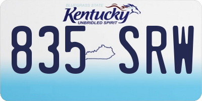 KY license plate 835SRW