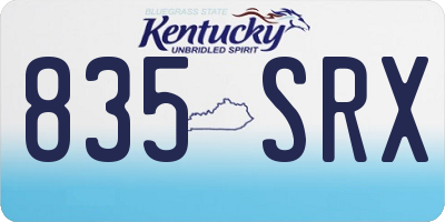 KY license plate 835SRX