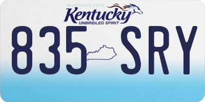 KY license plate 835SRY