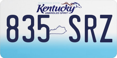 KY license plate 835SRZ