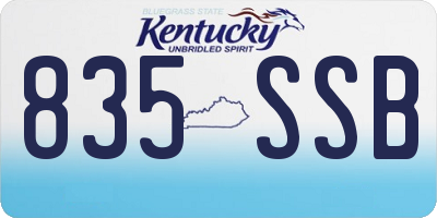 KY license plate 835SSB