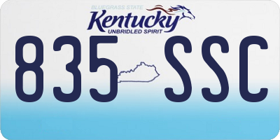 KY license plate 835SSC