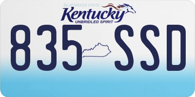 KY license plate 835SSD