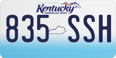 KY license plate 835SSH