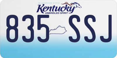 KY license plate 835SSJ