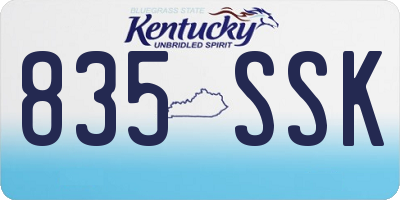 KY license plate 835SSK
