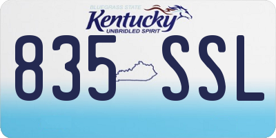 KY license plate 835SSL