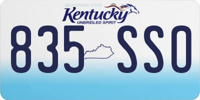 KY license plate 835SSO