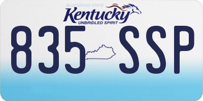 KY license plate 835SSP