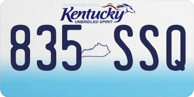 KY license plate 835SSQ