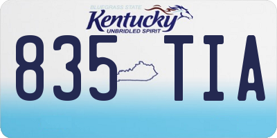 KY license plate 835TIA