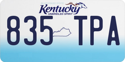 KY license plate 835TPA
