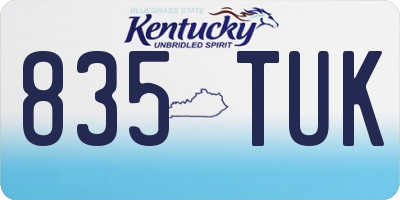 KY license plate 835TUK