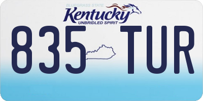 KY license plate 835TUR