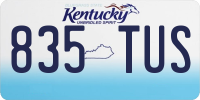 KY license plate 835TUS
