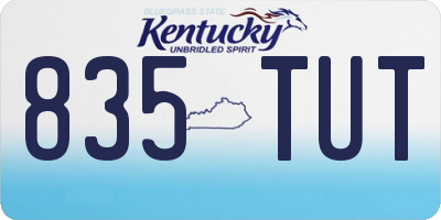KY license plate 835TUT