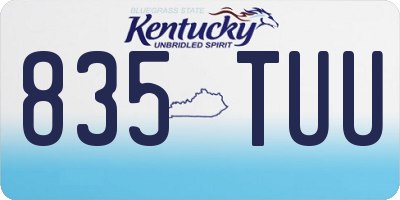 KY license plate 835TUU