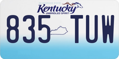 KY license plate 835TUW