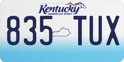 KY license plate 835TUX