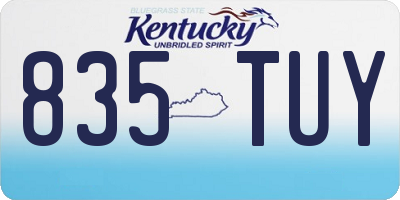 KY license plate 835TUY