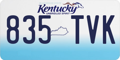 KY license plate 835TVK
