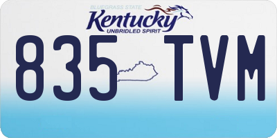 KY license plate 835TVM