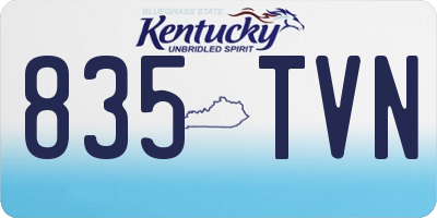 KY license plate 835TVN