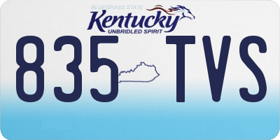 KY license plate 835TVS