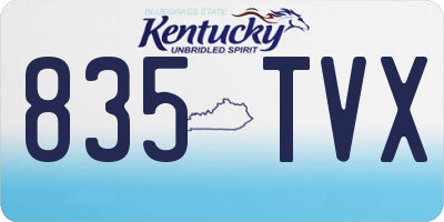 KY license plate 835TVX