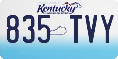 KY license plate 835TVY