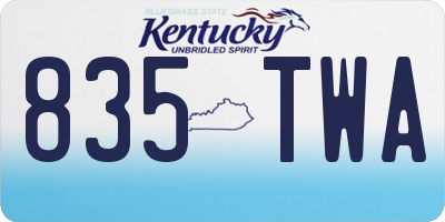 KY license plate 835TWA