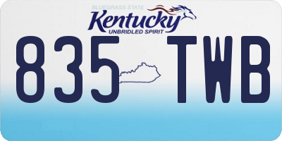KY license plate 835TWB