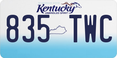 KY license plate 835TWC