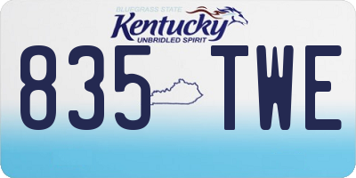 KY license plate 835TWE