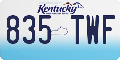 KY license plate 835TWF