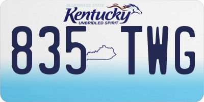 KY license plate 835TWG