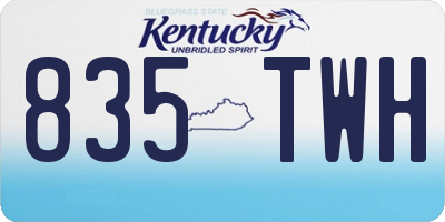 KY license plate 835TWH