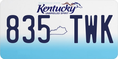 KY license plate 835TWK
