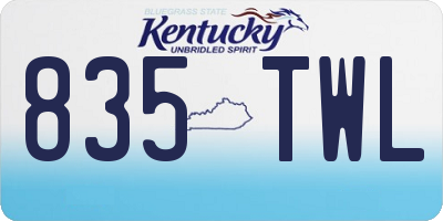 KY license plate 835TWL