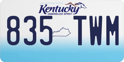 KY license plate 835TWM
