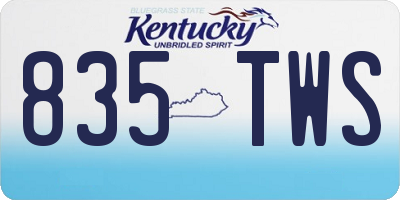KY license plate 835TWS